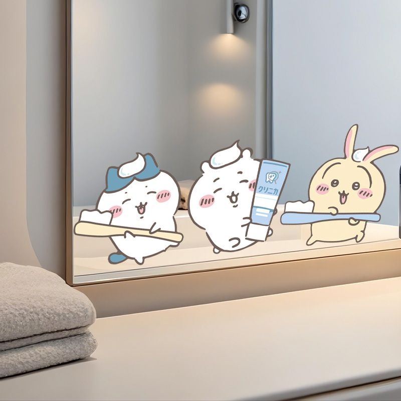 Home Bathroom Gadgets - Hot Chiikawa Mirror Stickers Strong Adhesive