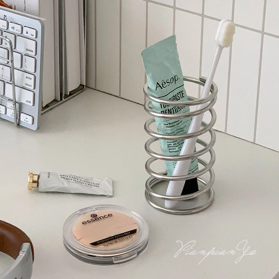 Home Bathroom Gadgets - Stainless Steel Toothbrush Holder Metal Bathroom