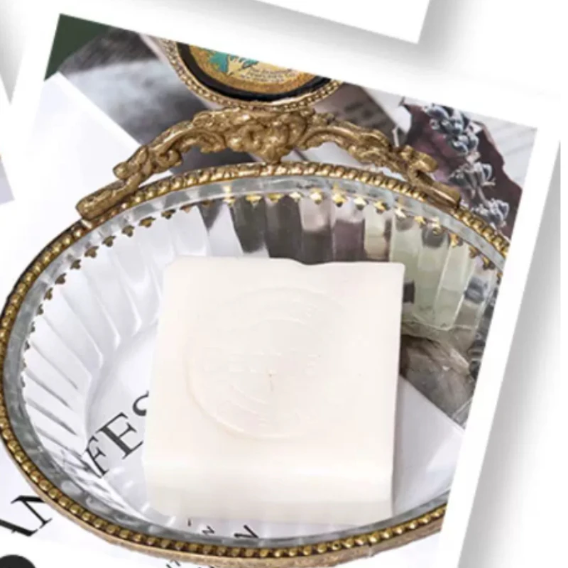 Glass Soap Dish - Brass Glass Soap Holder Dish, Bathroom