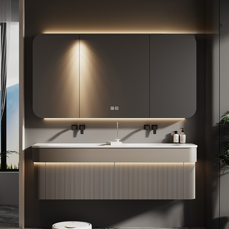 Home Bathroom Gadgets - Light Luxury Mirror Bathroom Cabinet Italian