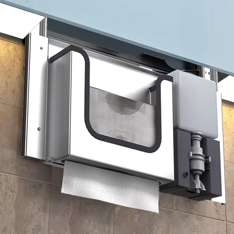 Home Bathroom Paper Towel Holder - Stainless Steel Hidden Paper Towel Dispenser