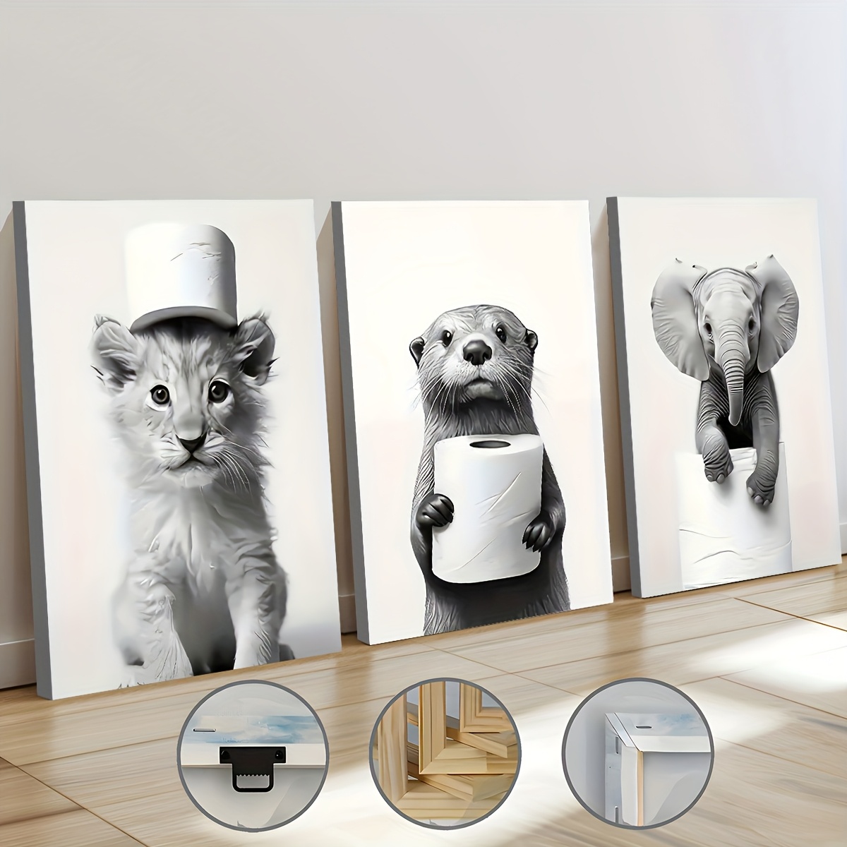 Home Bathroom Pictures - 3PCS Framed Canvas Painting Ready To