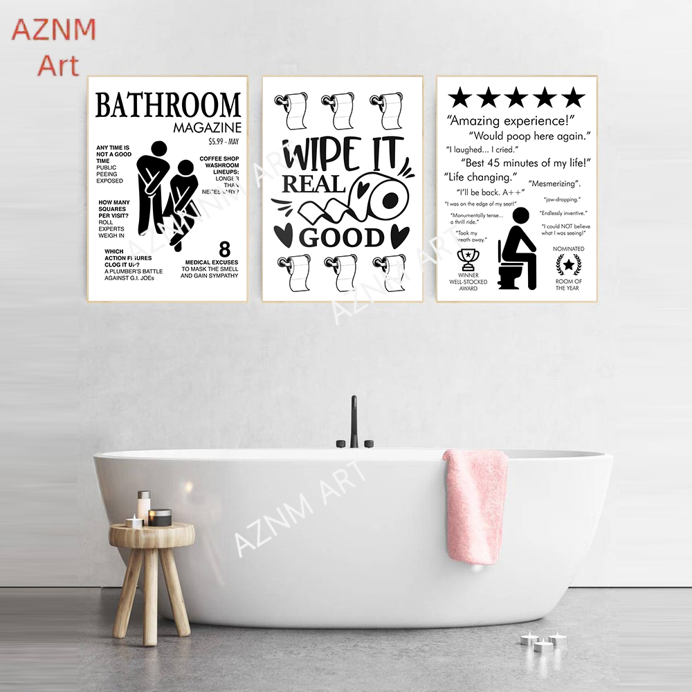 Wall Art Canvas Painting Funny - Home Bathroom Pictures recension och pris