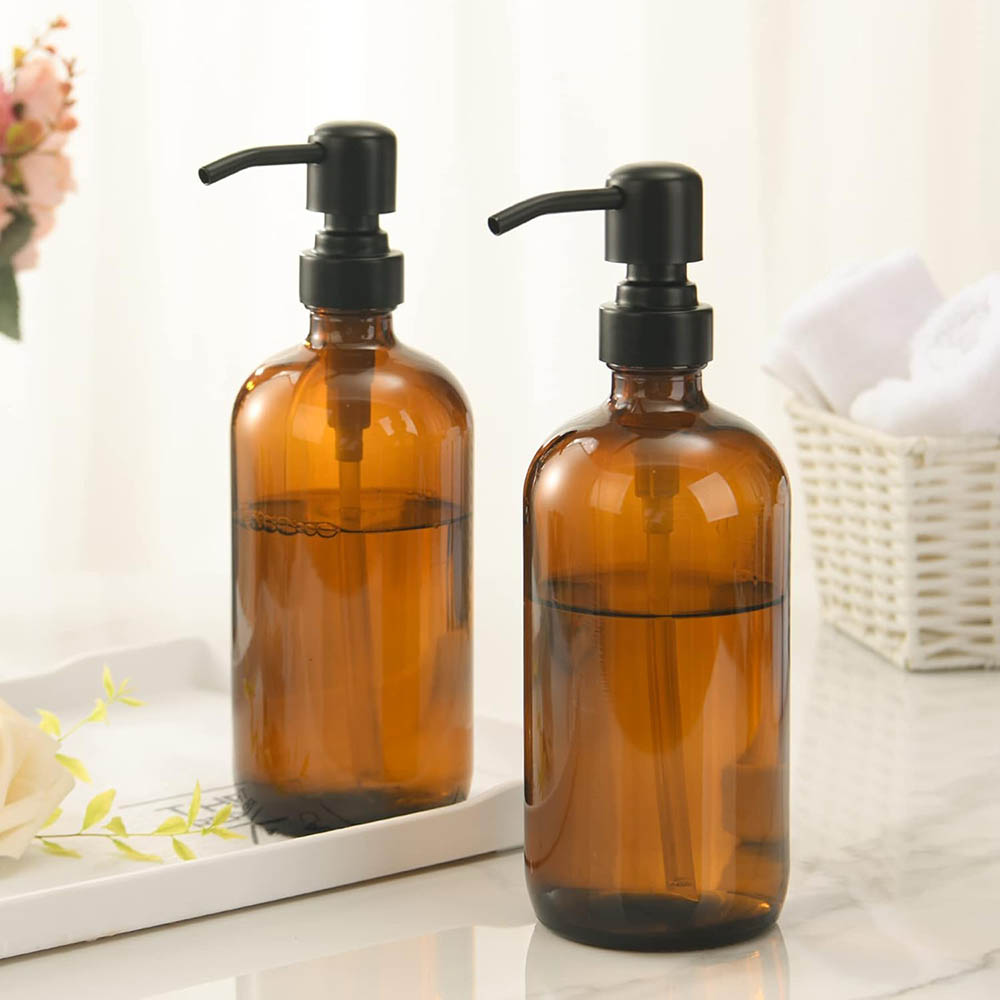 Amber Glass Soap Dispenser wit - Glass Soap Dish recension och pris
