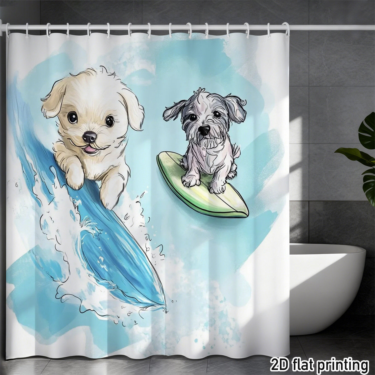 Adorable Dog Shower Curtain Cu - Adorable Home Bathroom Ideas recension och pris