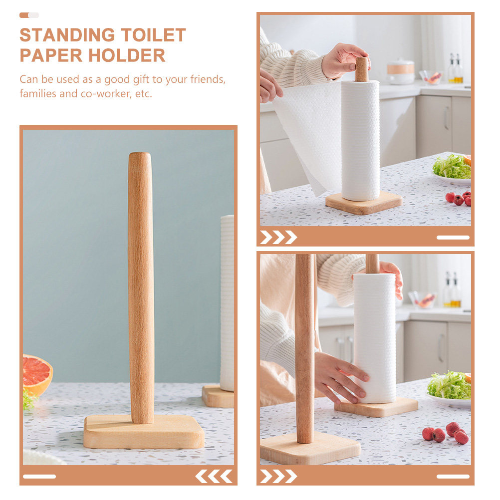 Wood Paper Towel Holder Sturdy - Home Bathroom Paper Towel Holder recension och pris