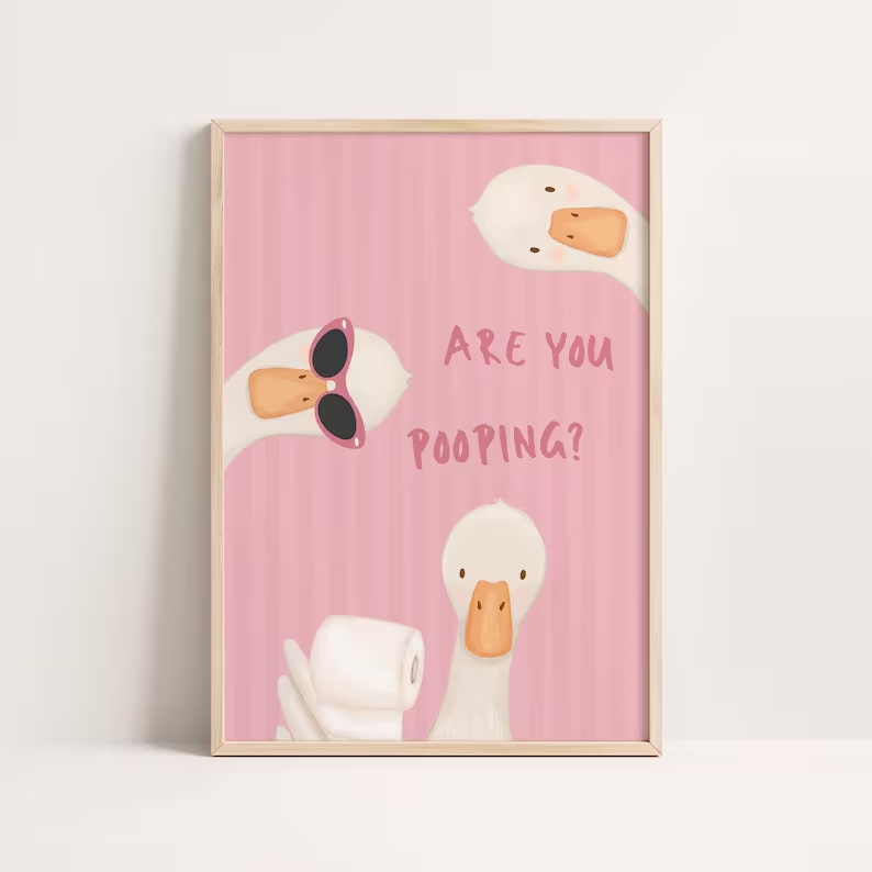 Modern Cartoon  Pink Striped P - Home Bathroom Pictures recension och pris