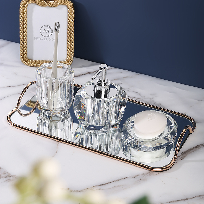 Bathroom Set Crystal Glass Liq - Glass Soap Dish recension och pris