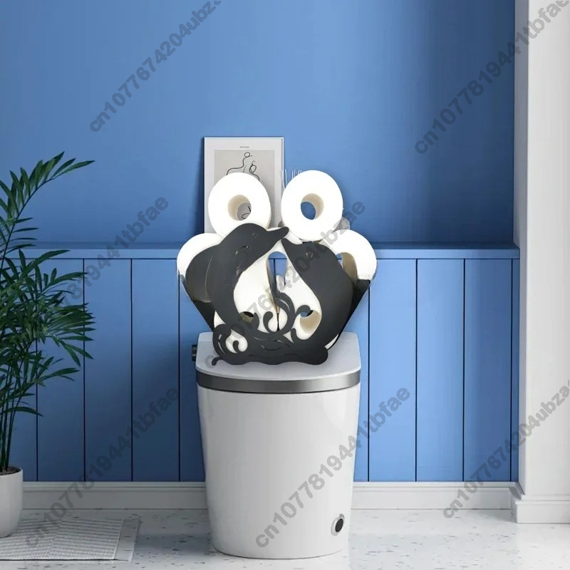 Metal Dolphin Toilet Paper Hol - Home Bathroom Paper Towel Holder recension och pris