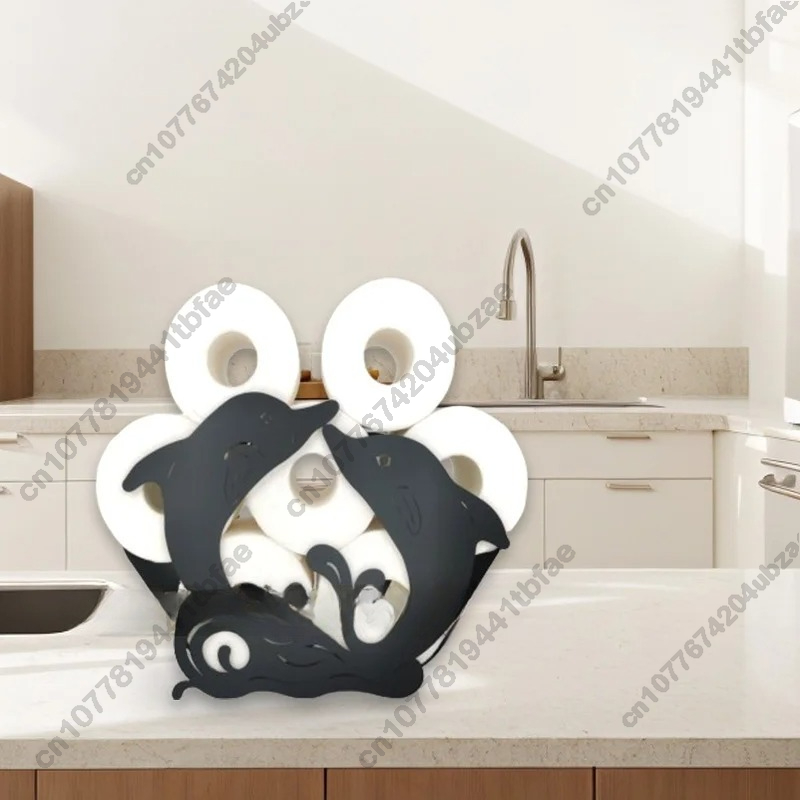 Metal Dolphin Toilet Paper Hol - Home Bathroom Paper Towel Holder recension och pris