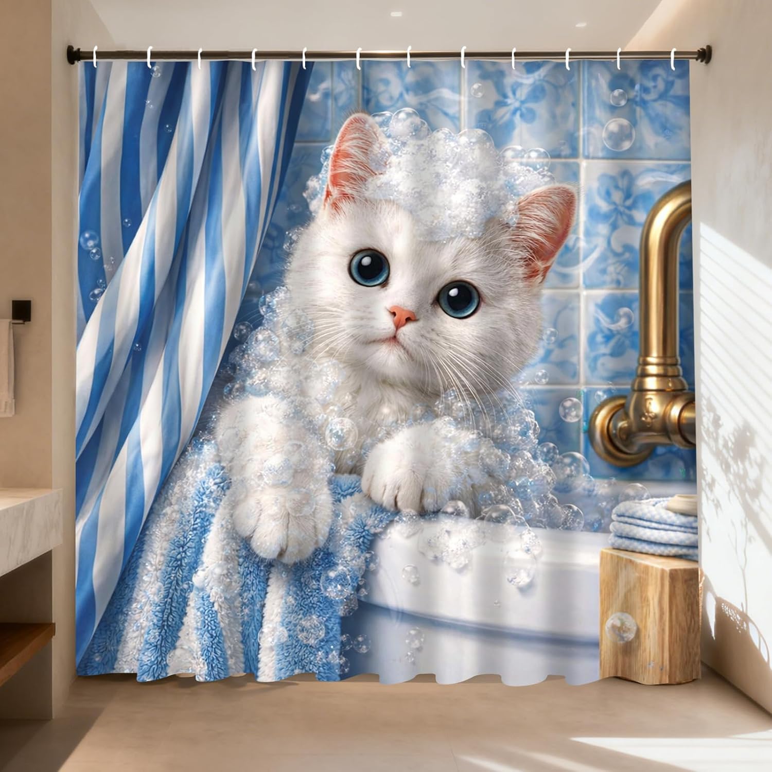 Adorable Kitten Bubble Shower  - Adorable Home Bathroom Ideas recension och pris
