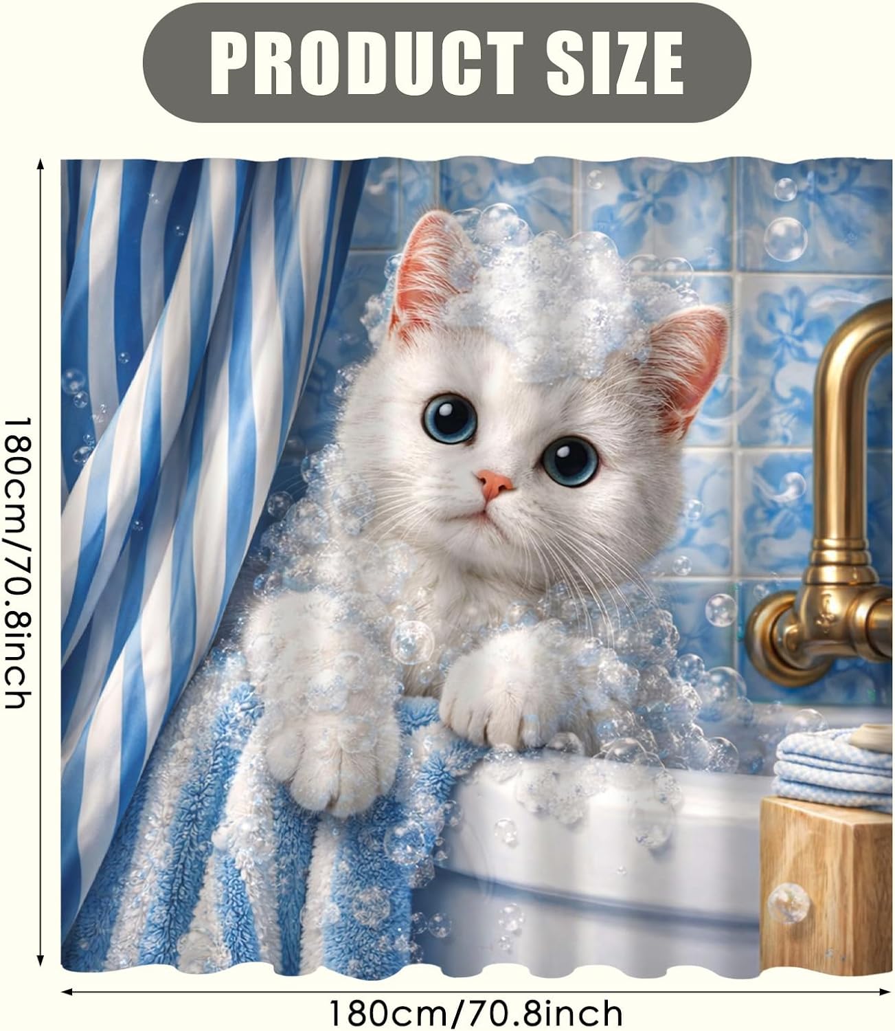 Adorable Kitten Bubble Shower  - Adorable Home Bathroom Ideas recension och pris