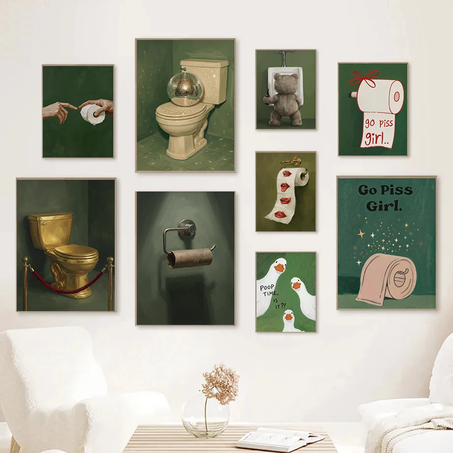 (No frame)1pcsHumorous Luxe Ba - Home Bathroom Pictures recension och pris