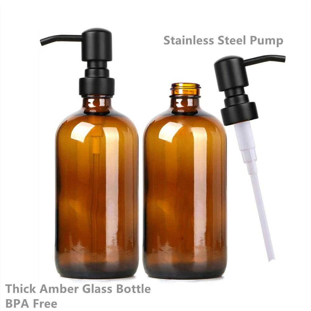 Amber Glass Soap Dispenser wit - Glass Soap Dish recension och pris